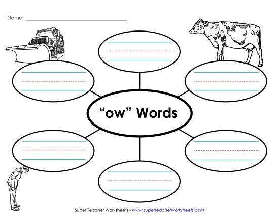 /ow/ Sound (as in Cow) - Word Web (-ow)