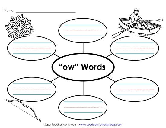Long-O Sound (as in Grow) - Word Web (-ow)