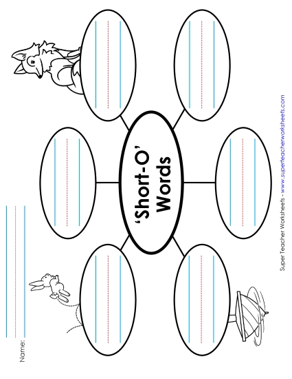Worksheets - Word Web (Short O Words)