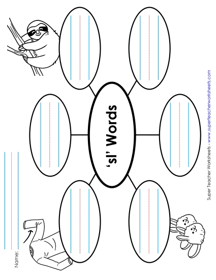 Worksheets - Word Web (Sl- Words) 