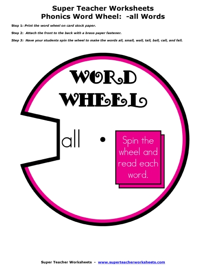 Word Slider, Flashcards, and Word Wheel - Word Wheel (-all Words)