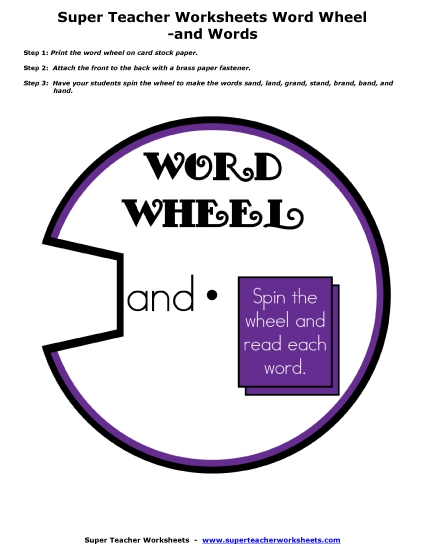 Word Slider, Flashcards, and Word Wheel - Word Wheel (-and Words)