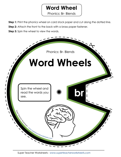 Flashcards, Sliders, and Word Wheels - Word Wheel (Br- Blends)