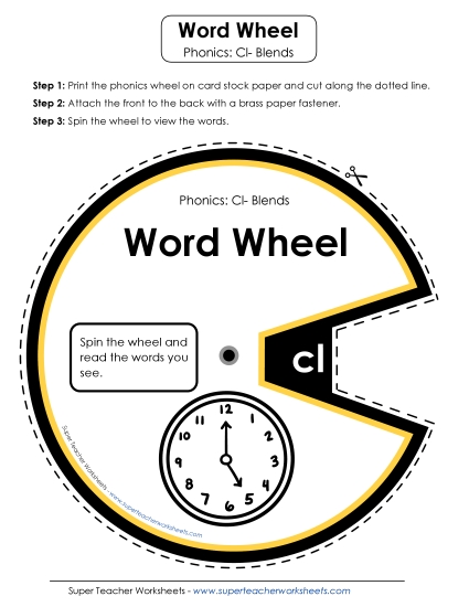 Flashcards, Sliders, and Word Wheels - Word Wheel (Cl- Blends) Flashcards, Sliders, and Word Wheels - Word Wheel (Cl- Blends)