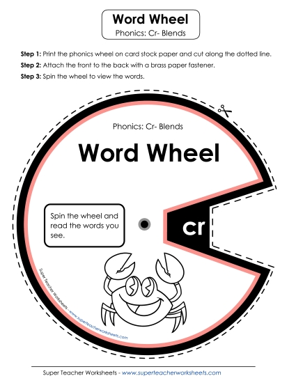 Flashcards, Sliders, and Word Wheels - Word Wheel (Cr- Words) Flashcards, Sliders, and Word Wheels - Word Wheel (Cr- Words)