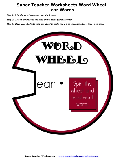 Word Wheels - Word Wheel: -ear Words