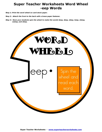 Word Slider, Flashcards, and Word Wheel - Word Wheel (-eep Words) Word Slider, Flashcards, and Word Wheel - Word Wheel (-eep Words)