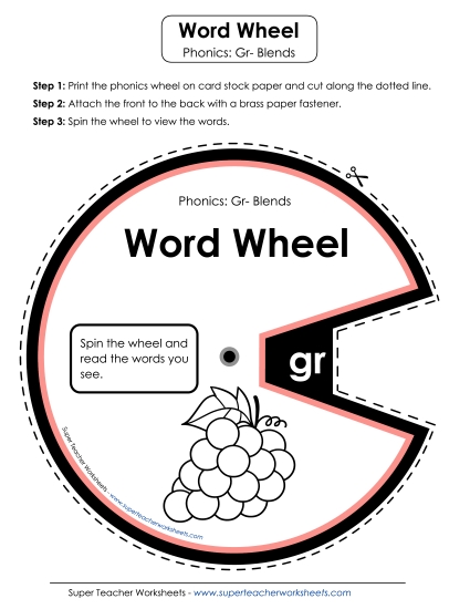 Flashcards, Sliders, and Word Wheels - Word Wheel (Gr- Words)