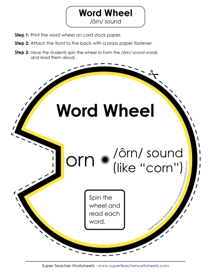 Flash Cards & Word Wheels - Word Wheel: <i>-orn</i> Words