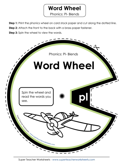 Flashcards, Sliders, and Word Wheel - Word Wheel (Pl- Blends) Flashcards, Sliders, and Word Wheel - Word Wheel (Pl- Blends)