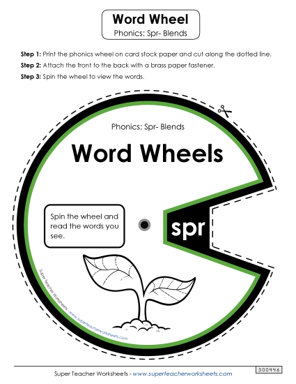 Flashcards, Sliders, and Word Wheels - Word Wheel (Spr- Words)