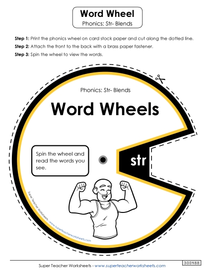 Flashcards, Sliders, and Word Wheels - Word Wheel (Str- Words)