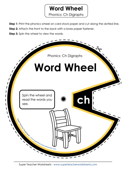 Flashcards, Sliders, and Word Wheels - Word Wheel: Words Starting with CH Flashcards, Sliders, and Word Wheels - Word Wheel: Words Starting with CH