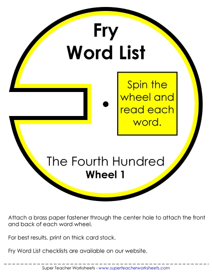 Level 4: Fourth Hundred - Word Wheels (Fourth Hundred) Level 4: Fourth Hundred - Word Wheels (Fourth Hundred)