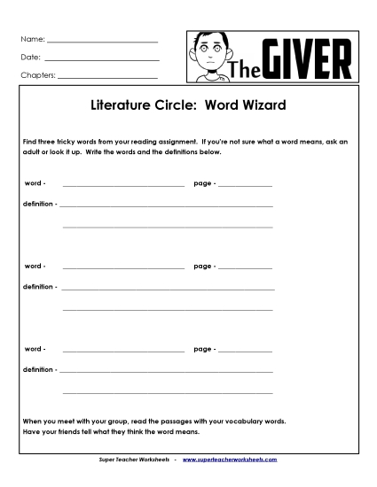 Literature Circles - Word Wizard Literature Circles - Word Wizard