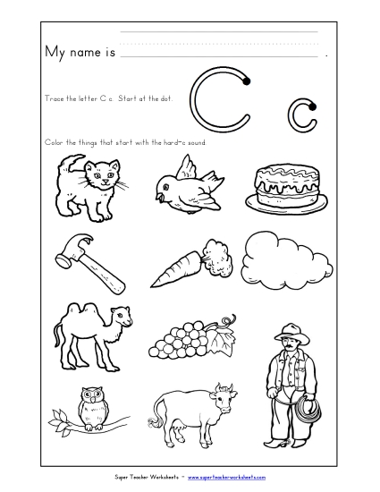 Worksheets - Words that Start with C c Worksheets - Words that Start with C c
