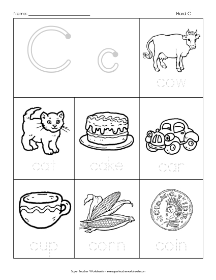 Worksheets - Words that Start with C c