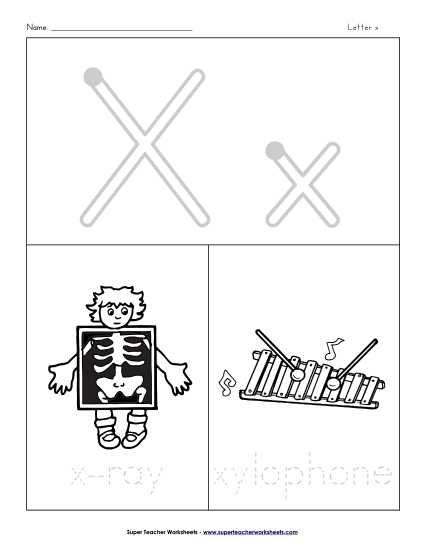 Worksheets - Words that Start with X x Worksheets - Words that Start with X x