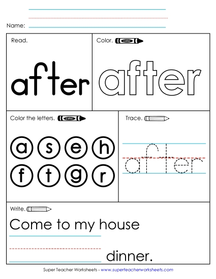 Worksheet 1: After Worksheet 1: After