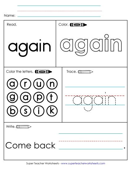 Worksheet 1: Again Worksheet 1: Again