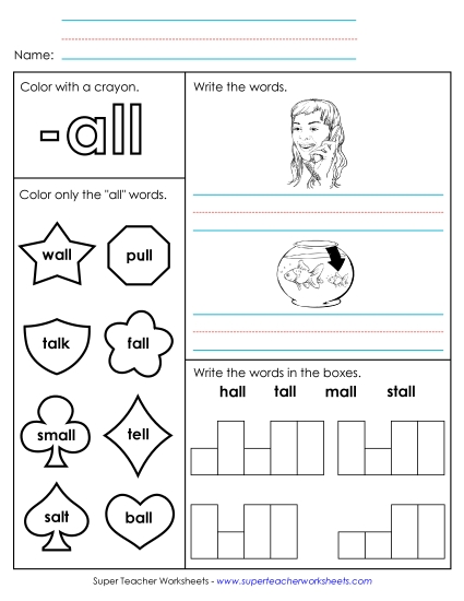 Worksheets - Worksheet 1 (-all Words)