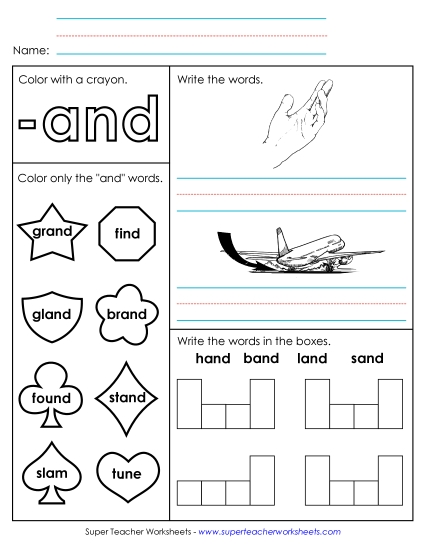 Worksheets - Worksheet 1 (-and Words)