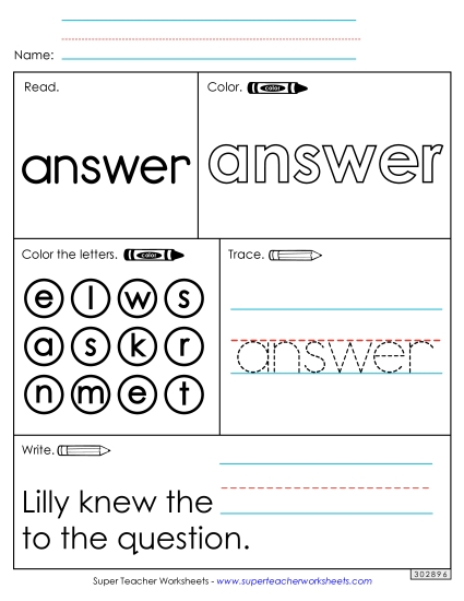 Worksheet 1: Answer Worksheet 1: Answer