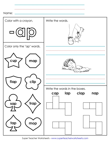 Worksheets - Worksheet 1 (-ap Words) Worksheets - Worksheet 1 (-ap Words)