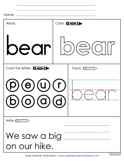 Worksheet 1: Bear Worksheet 1: Bear