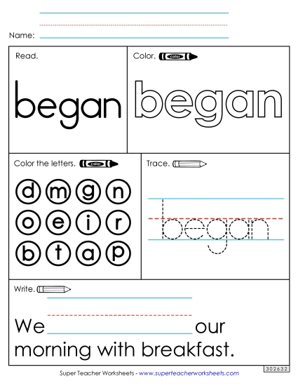 Worksheet 1: Began Worksheet 1: Began