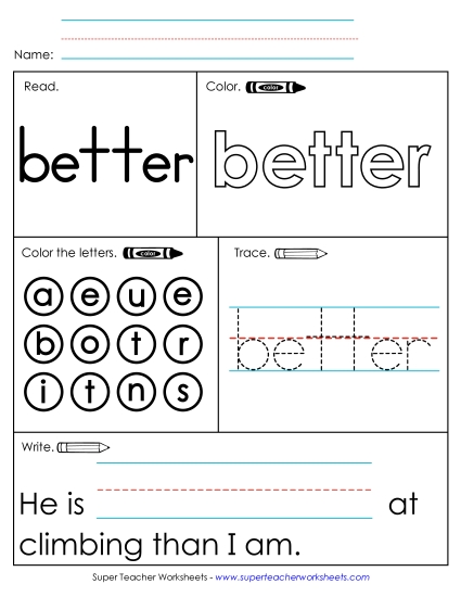 Worksheet 1: Better Worksheet 1: Better