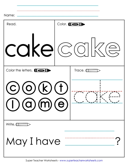 Worksheet 1: Cake