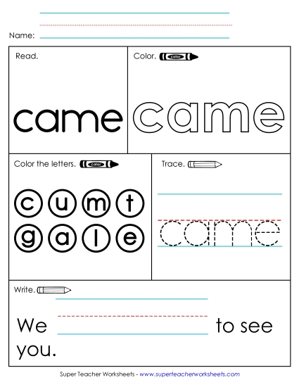 Worksheet 1: Came Worksheet 1: Came