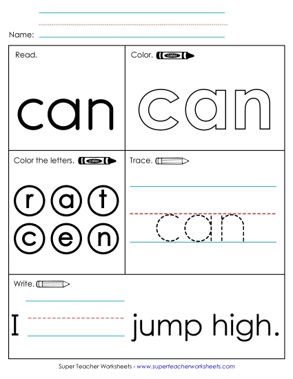 Worksheet 1: Can Worksheet 1: Can