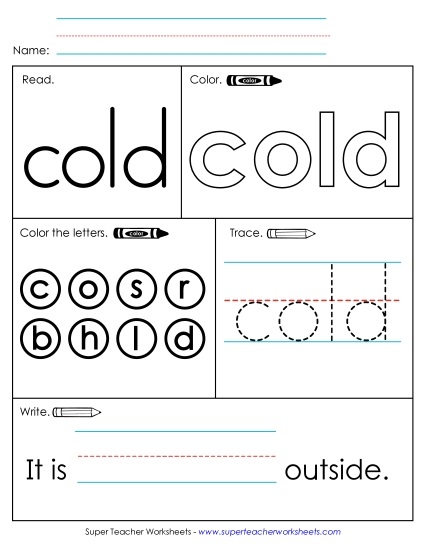 Worksheet 1: Cold Worksheet 1: Cold