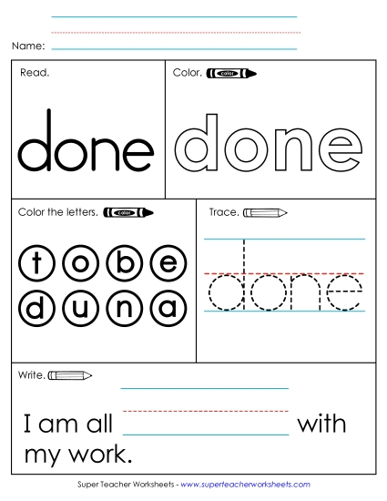 Worksheet 1: Done Worksheet 1: Done
