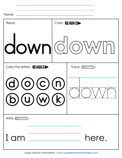 Worksheet 1: Down