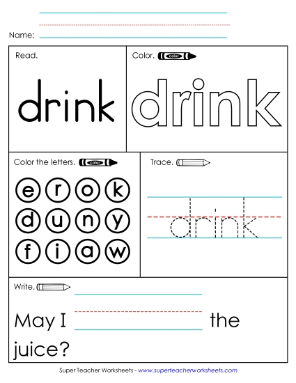 Worksheet 1: Drink Worksheet 1: Drink