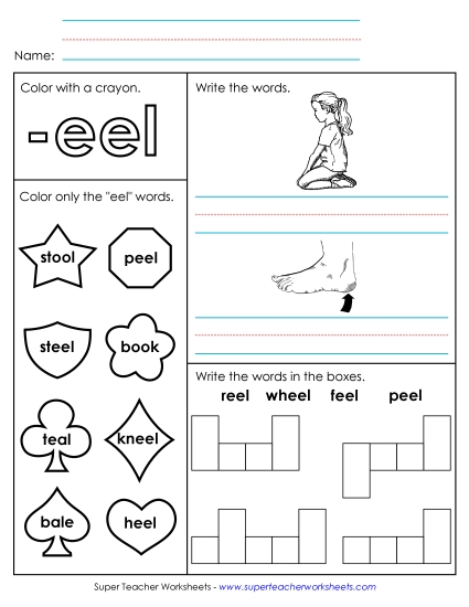 Worksheets - Worksheet 1 (-eel Words) Worksheets - Worksheet 1 (-eel Words)