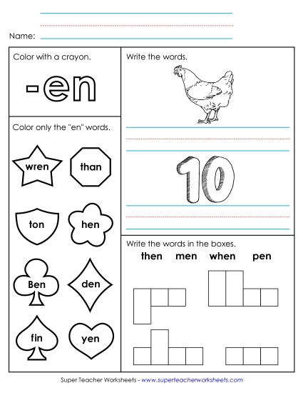 Worksheets - Worksheet 1 (-en Words)