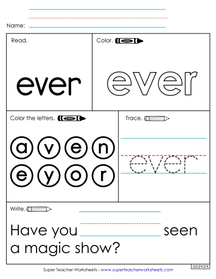 Worksheet 1: Ever Worksheet 1: Ever