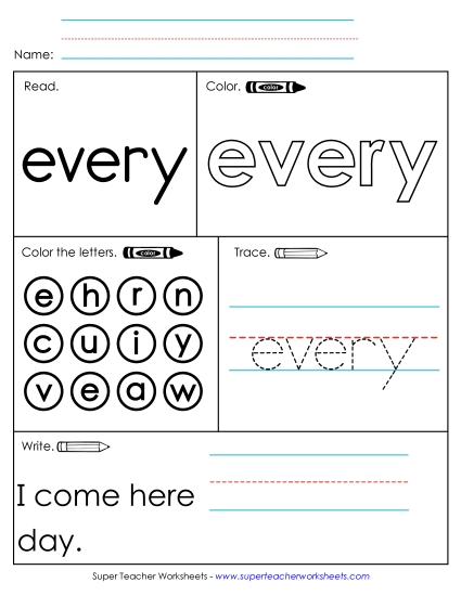 Worksheet 1: Every Worksheet 1: Every