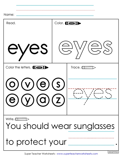 Worksheet 1: Eyes Worksheet 1: Eyes