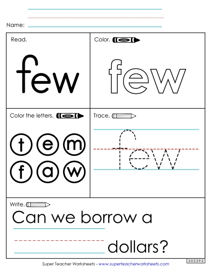 Worksheet 1: Few Worksheet 1: Few