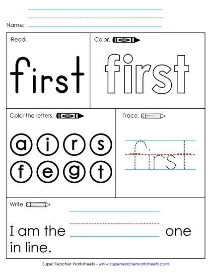 Worksheet 1: First