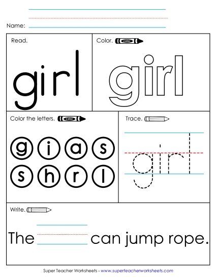 Worksheet 1: Girl Worksheet 1: Girl