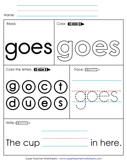Worksheet 1: Goes Worksheet 1: Goes