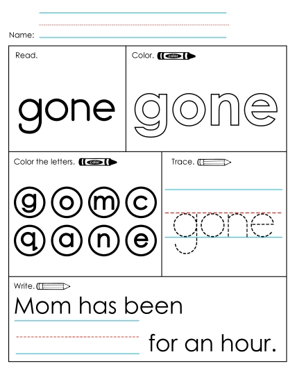 Worksheet 1: Gone Worksheet 1: Gone