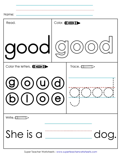 Worksheet 1: Good Worksheet 1: Good
