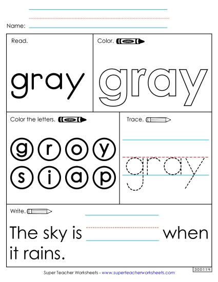 Worksheet 1: Gray Worksheet 1: Gray